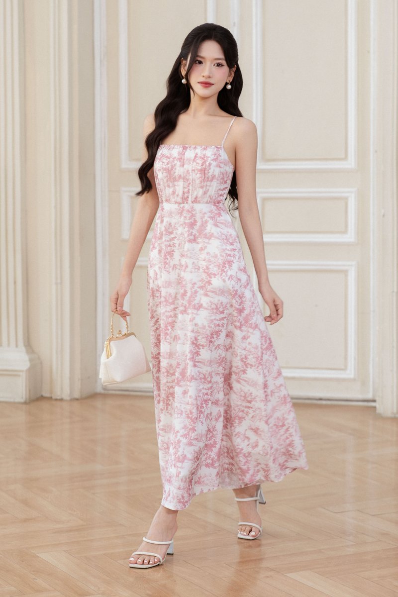 VIOR PADDED MAXI DRESS (PINK)