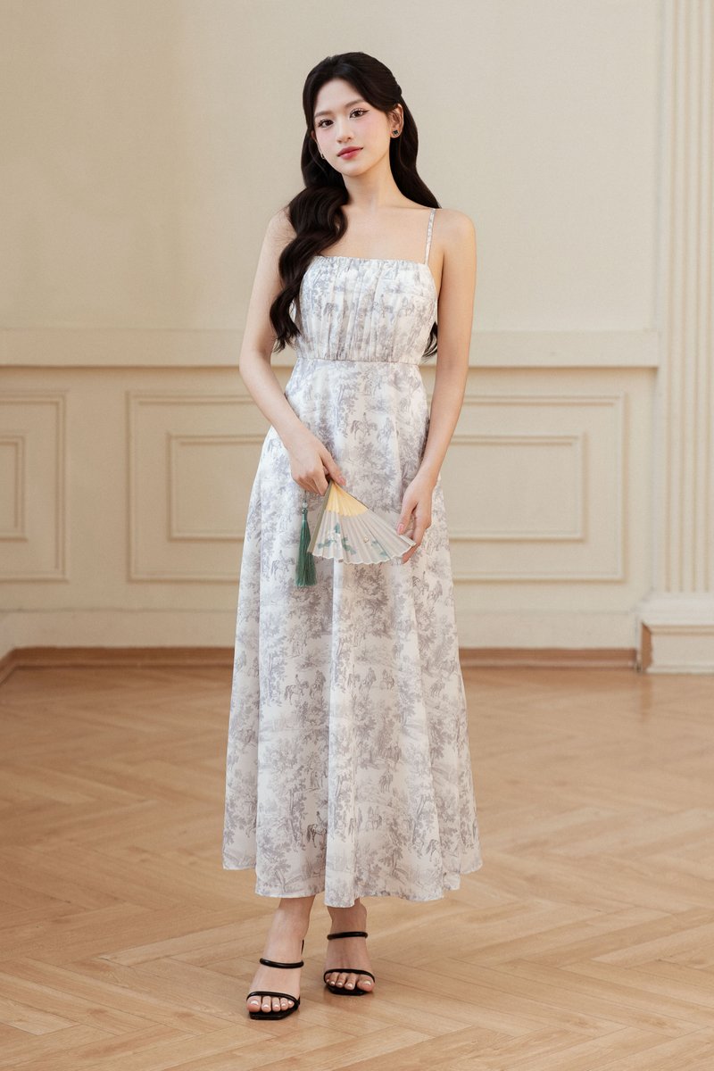 VIOR PADDED MAXI DRESS (GREY)