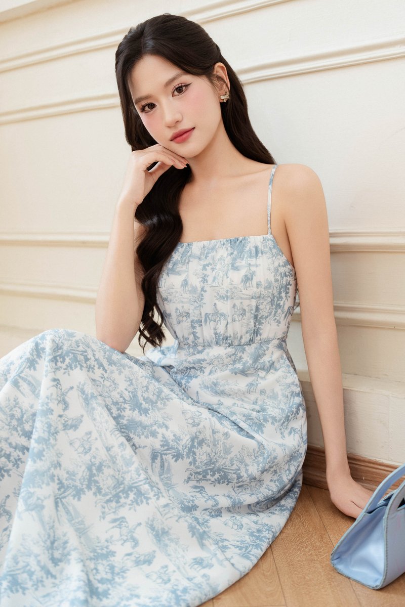 VIOR PADDED MAXI DRESS (BLUE)