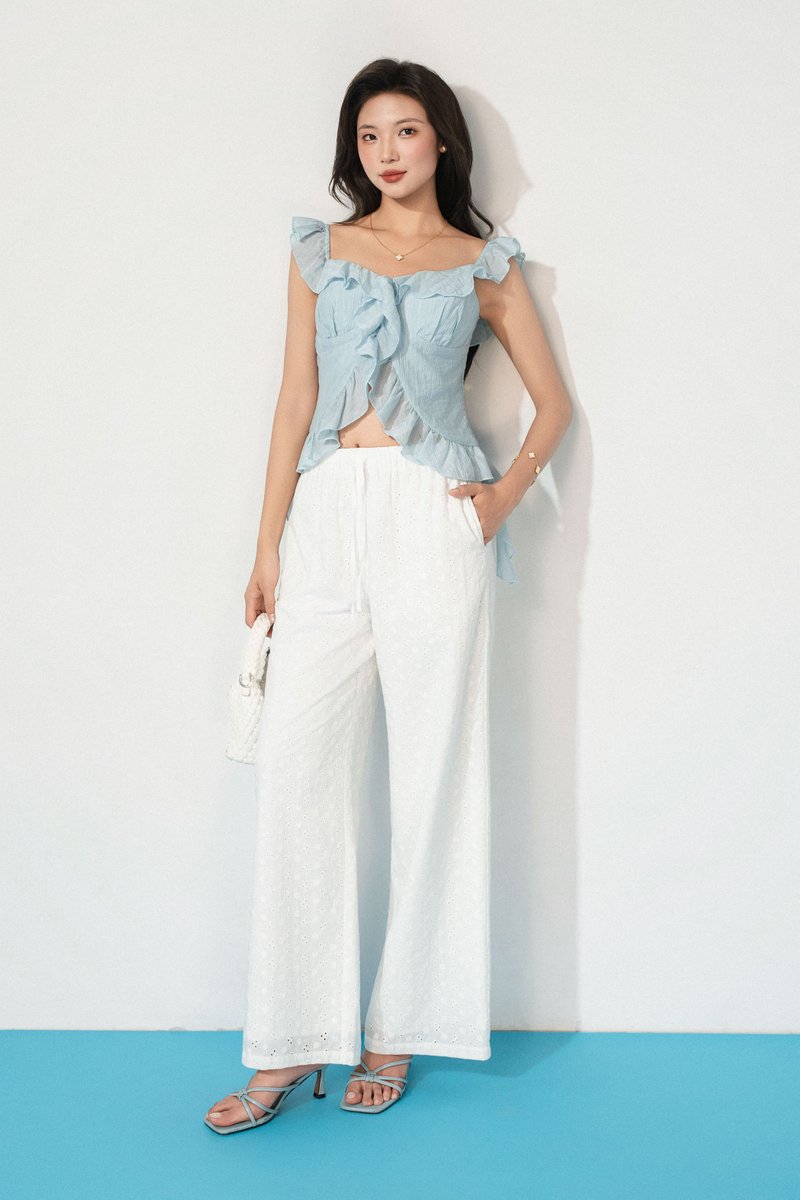 RIVE RUFFLE PADDED TOP (LIGHT BLUE)