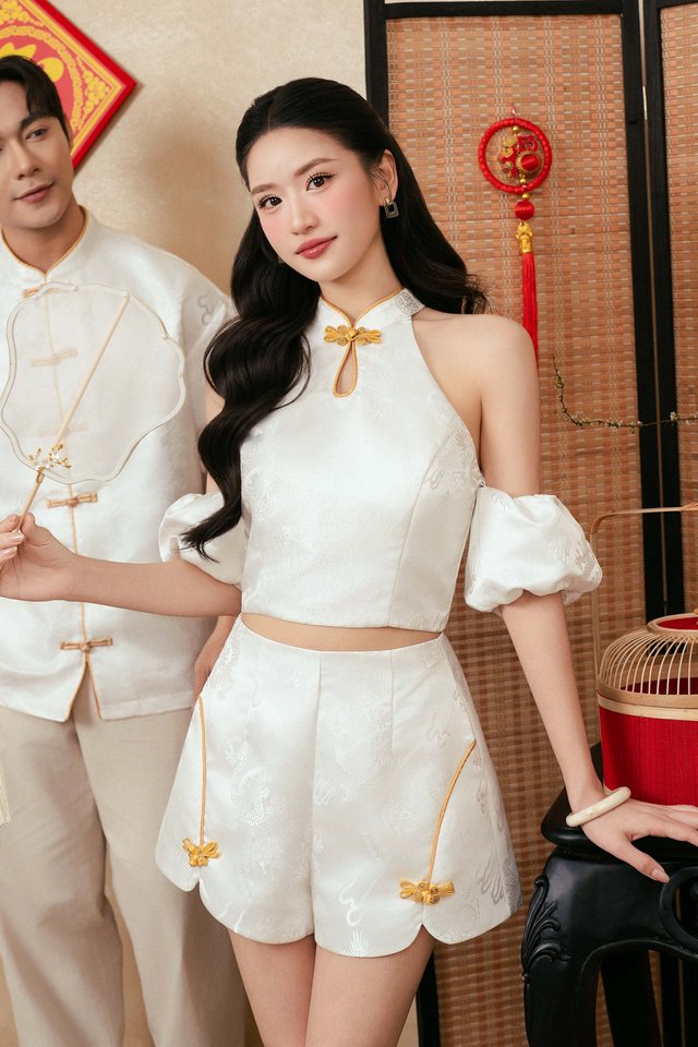 MA SHANG FA QIPAO TOP (WHITE)