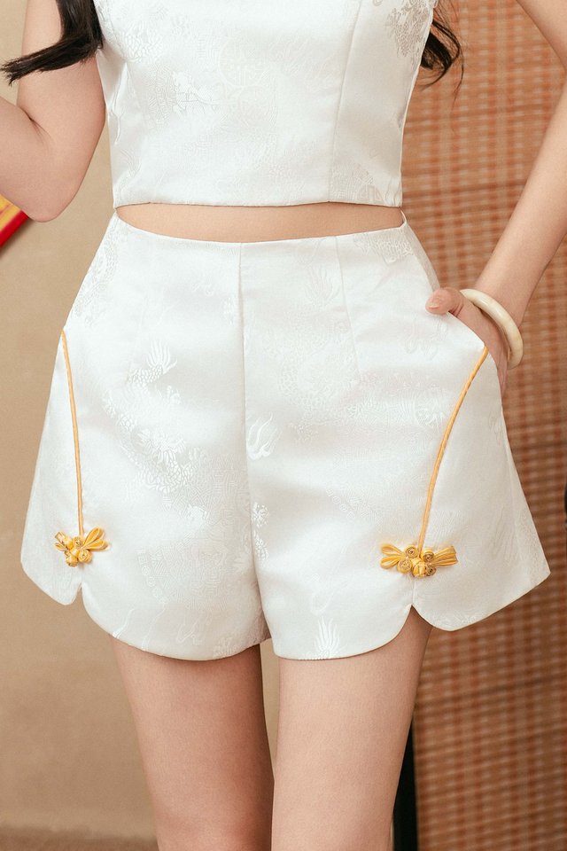 MA SHANG FA QIPAO SHORTS (WHITE)