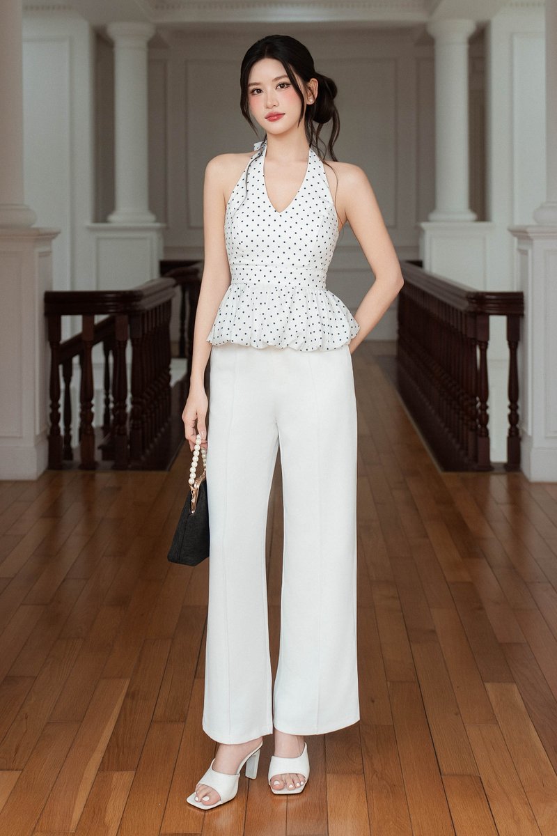 PACEY PINTUCK PANTS (WHITE)