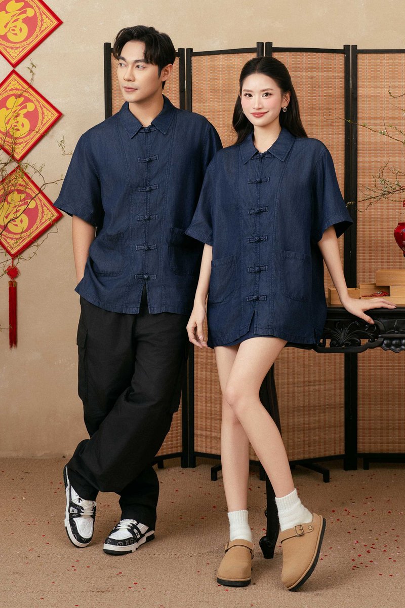 TENCEL DENIM MENS SHIRT (DARK WASH)