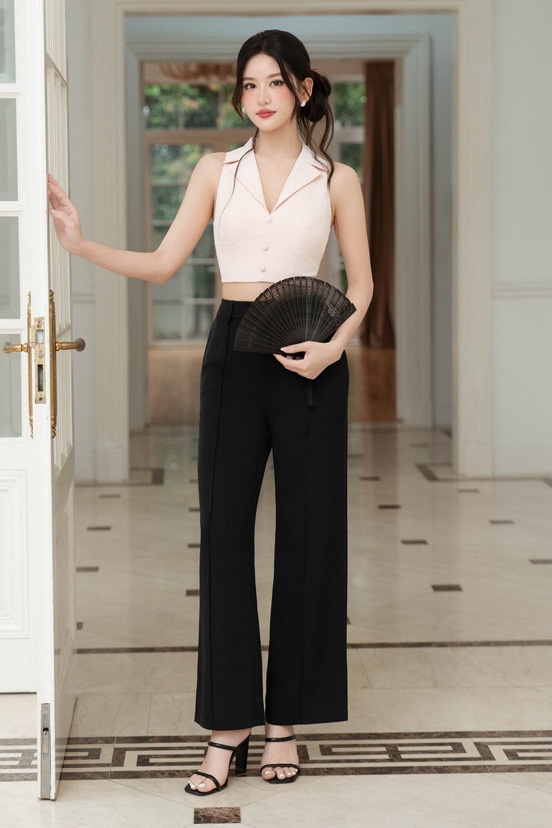 PACEY PINTUCK PANTS (BLACK)