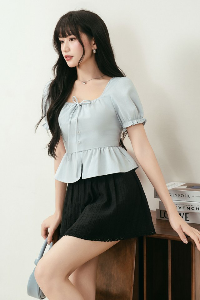 TYCE TIE FRONT PADDED TOP (BLUE)