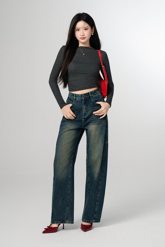 SINCLAIR SLANTED TOP (DARK HEATHER)