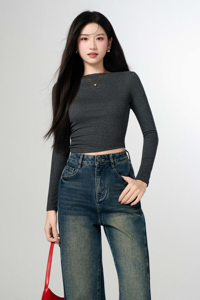SINCLAIR SLANTED TOP (DARK HEATHER)