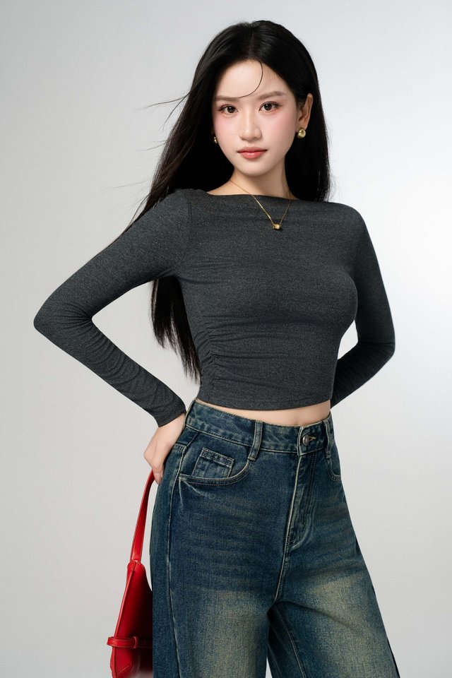 SINCLAIR SLANTED TOP (DARK HEATHER)