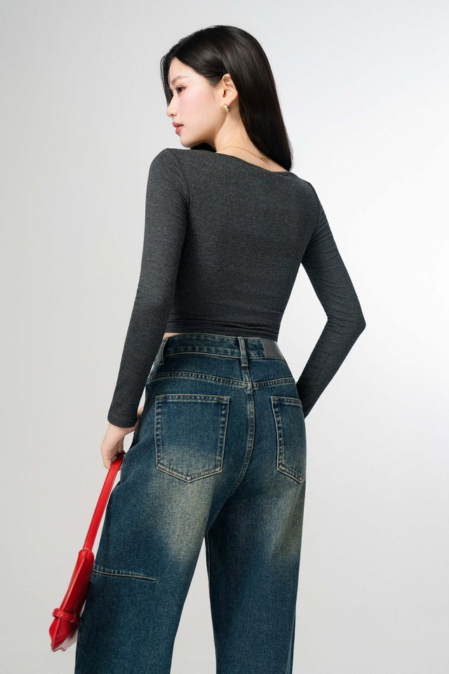 SINCLAIR SLANTED TOP (DARK HEATHER)