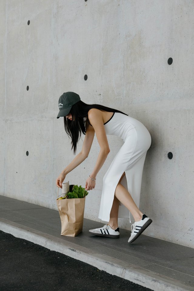 YURI Y-BACK PADDED MAXI DRESS (WHITE)