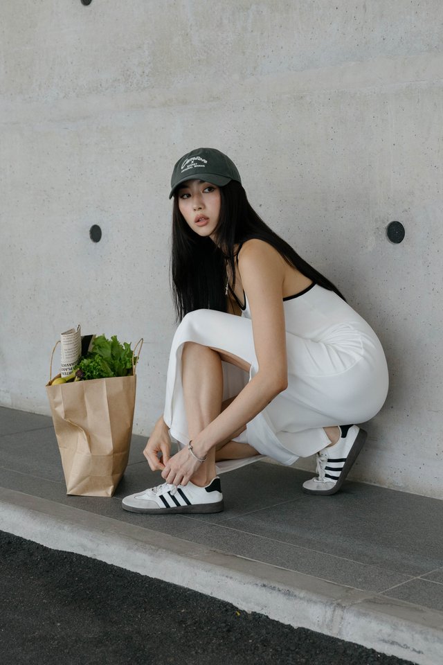 YURI Y-BACK PADDED MAXI DRESS (WHITE)