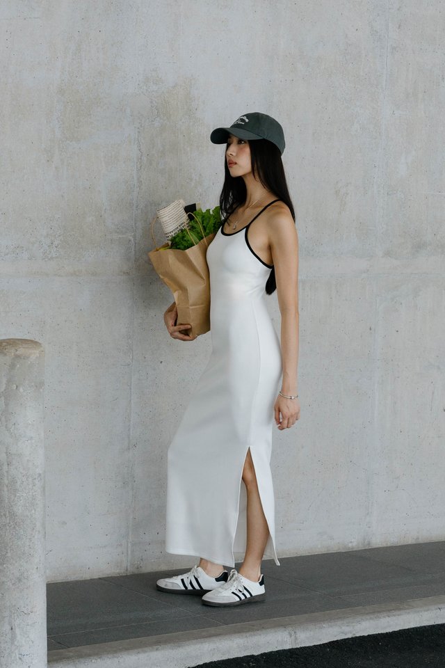 YURI Y-BACK PADDED MAXI DRESS (WHITE)