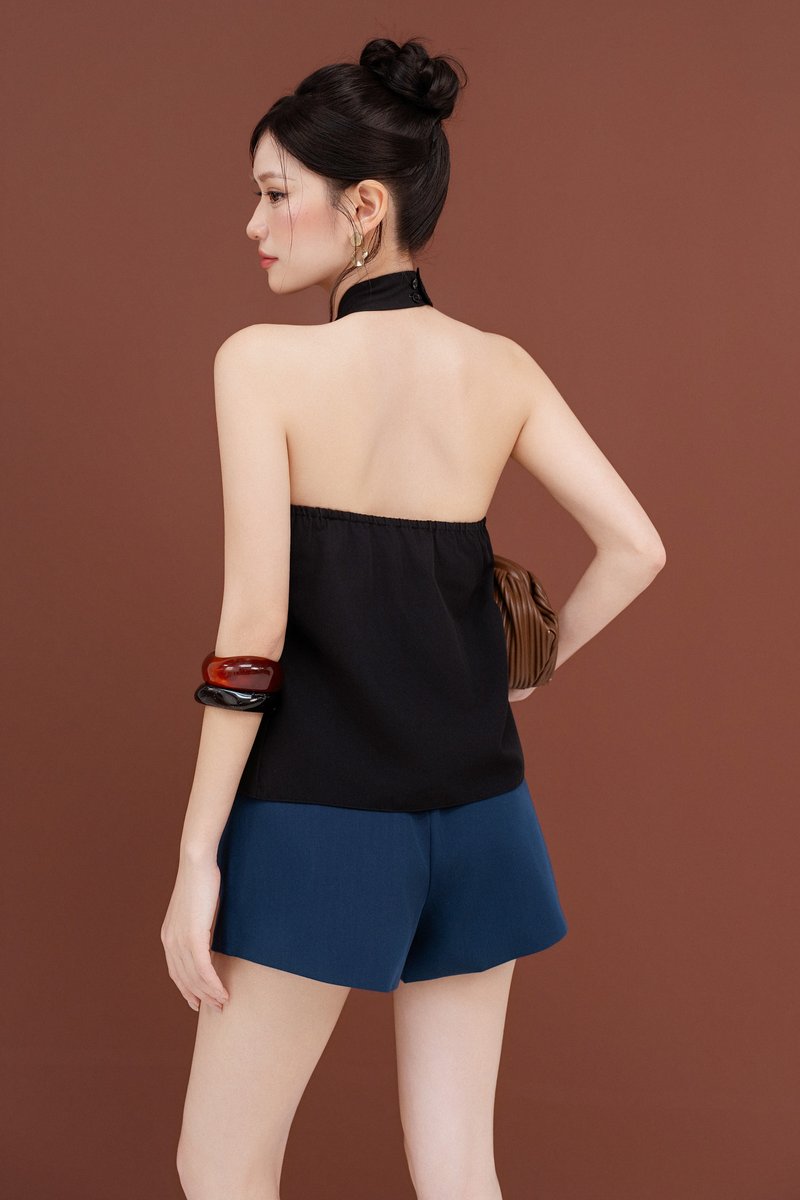 SHEA SPLIT ENDS PADDED TOP (BLACK)