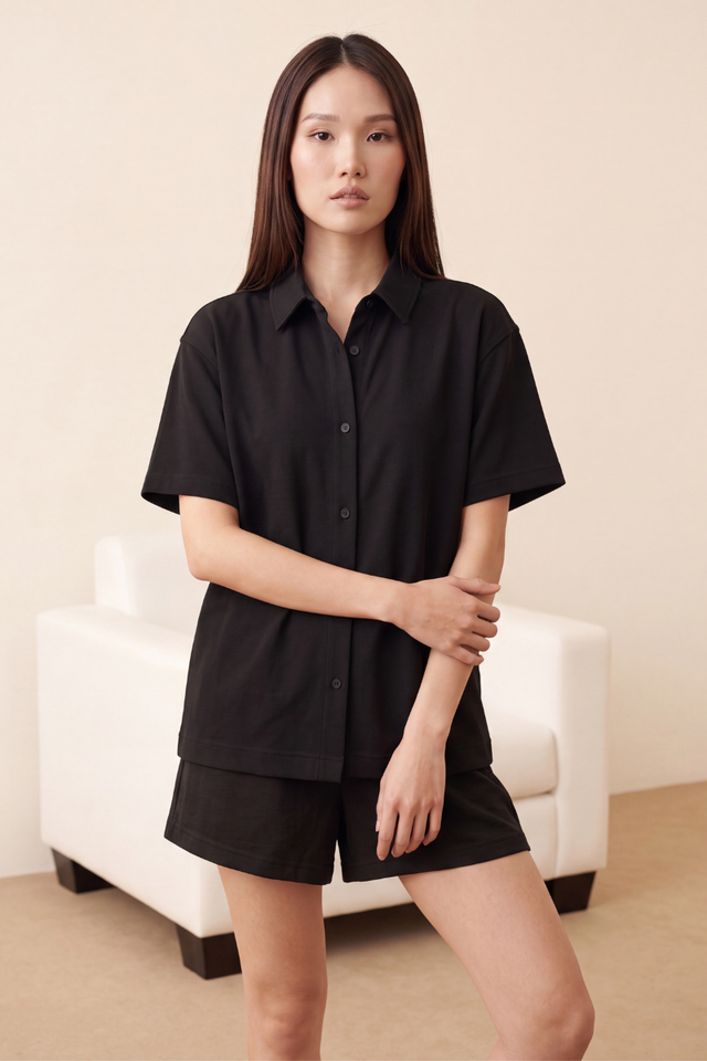 SOPHIE SHORT SLEEVE SHIRT (BLACK)