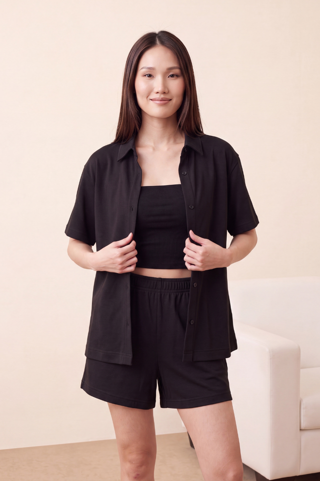 SOPHIE SHORT SLEEVE SHIRT (BLACK)