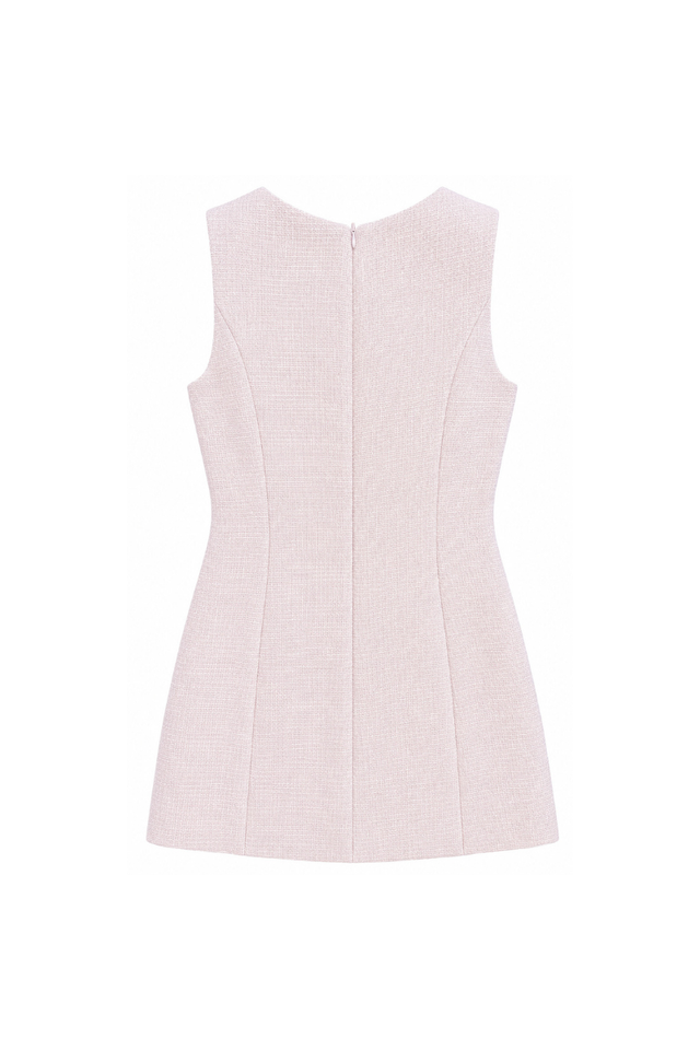 TANA TWEED PADDED DRESS (PINK)