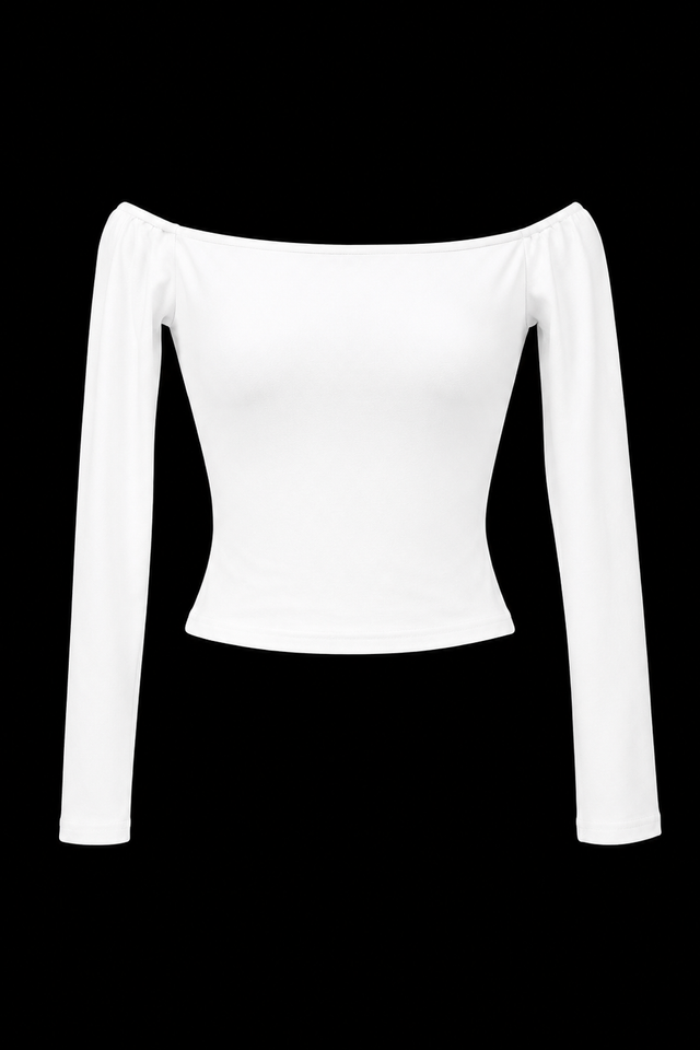 OLINA OFF SHOULDER PADDED TOP (WHITE)