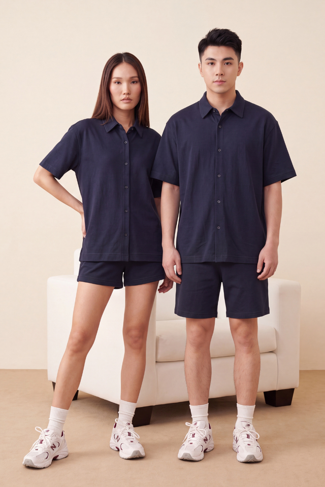 SOPHIE SHORT SLEEVE SHIRT (NAVY)