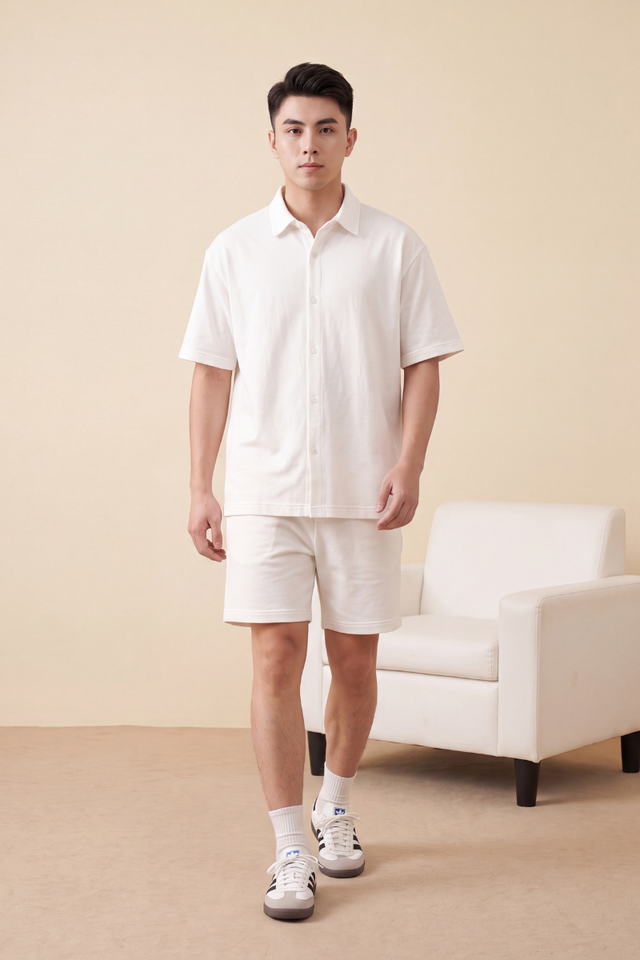 STANLEY MENS SHORT SLEEVE SHIRT (WHITE)
