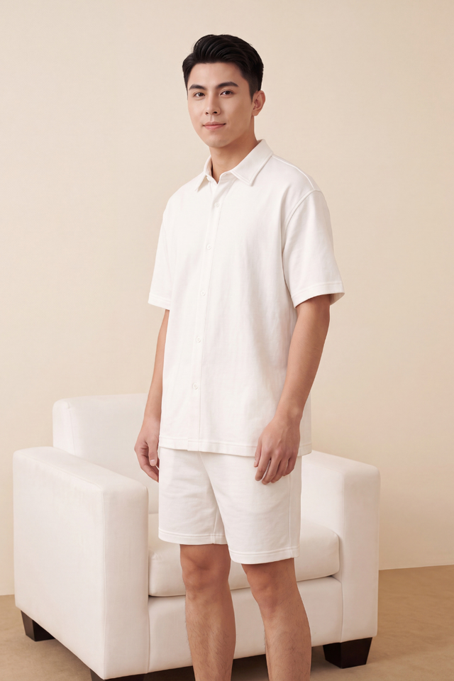 STANLEY MENS SHORT SLEEVE SHIRT (WHITE)