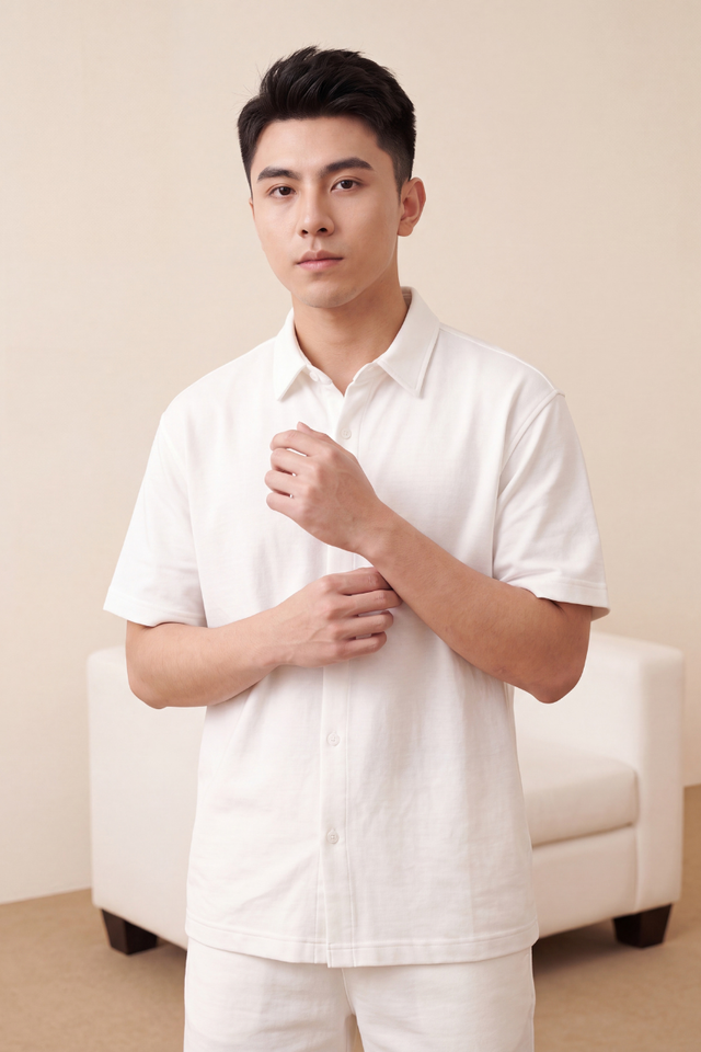 STANLEY MENS SHORT SLEEVE SHIRT (WHITE)