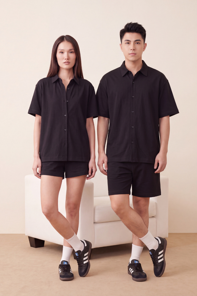 STANLEY MENS SHORT SLEEVE SHIRT (BLACK)