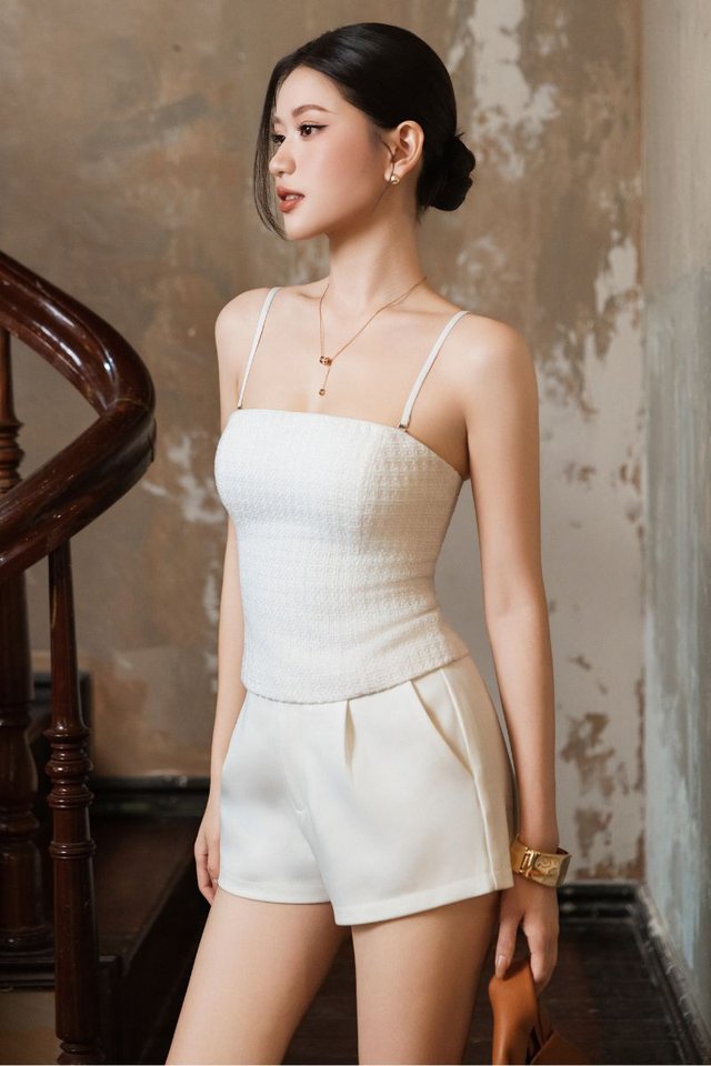 TAE TWEED PADDED TOP (WHITE)