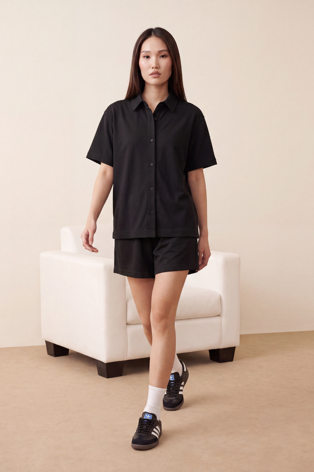 SOPHIE SHORT SLEEVE SHIRT (BLACK)