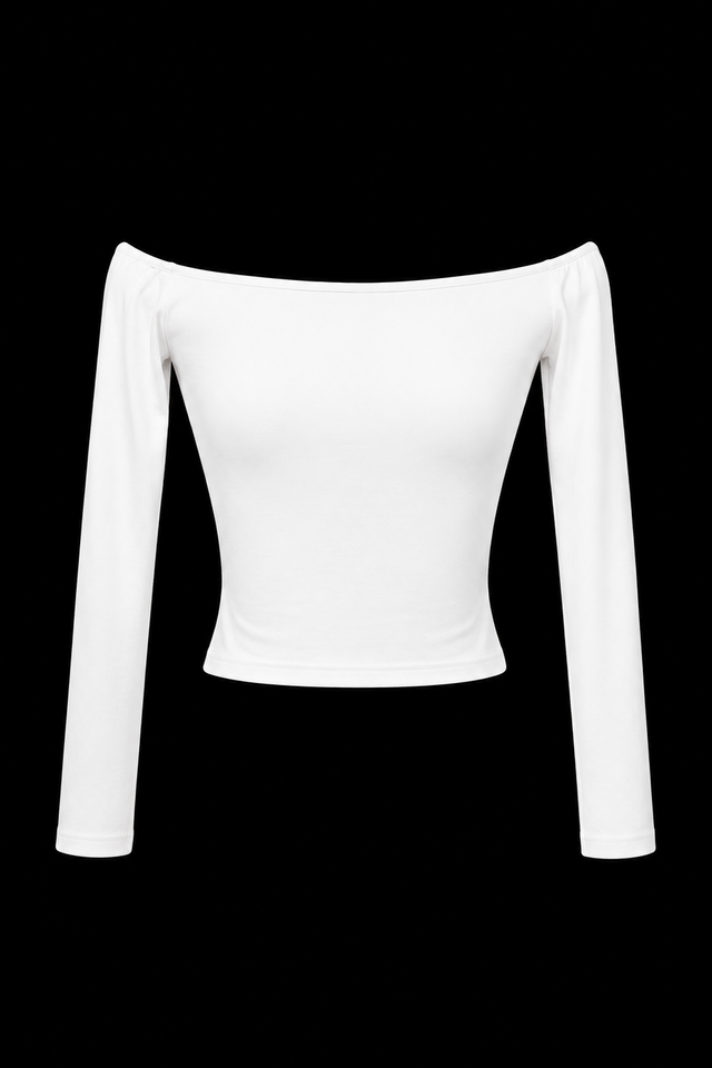 OLINA OFF SHOULDER PADDED TOP (WHITE)
