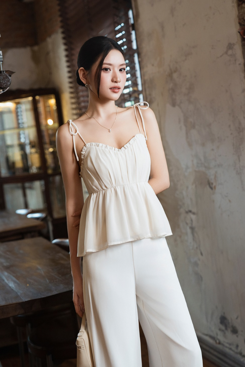 BIBI BABYDOLL PADDED TOP (IVORY)