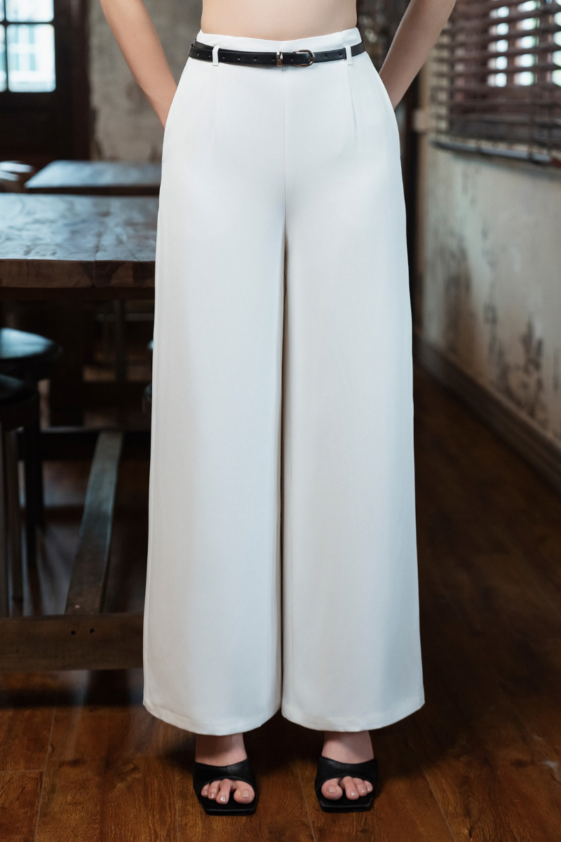 BOWIE BELTED PANTS (WHITE)