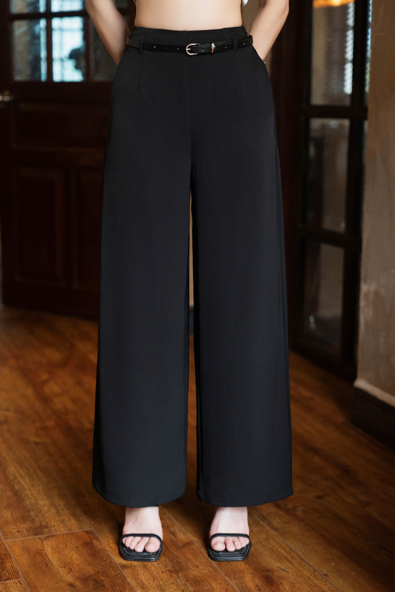 BOWIE BELTED PANTS (BLACK)