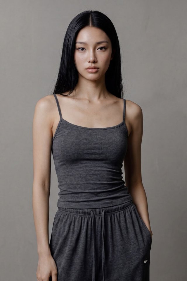 CASEY CAMI PADDED TOP (DARK HEATHER GREY)