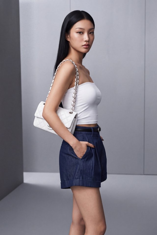 CHARLOTTE CHAMBRAY SHORTS (DARK DENIM)