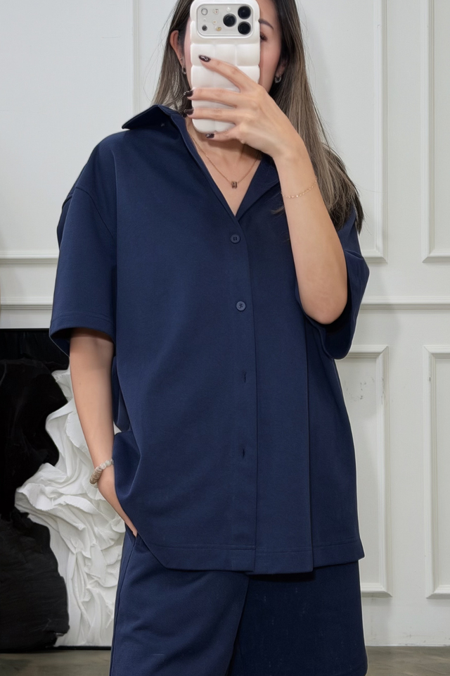 SOPHIE SHORT SLEEVE SHIRT (NAVY)