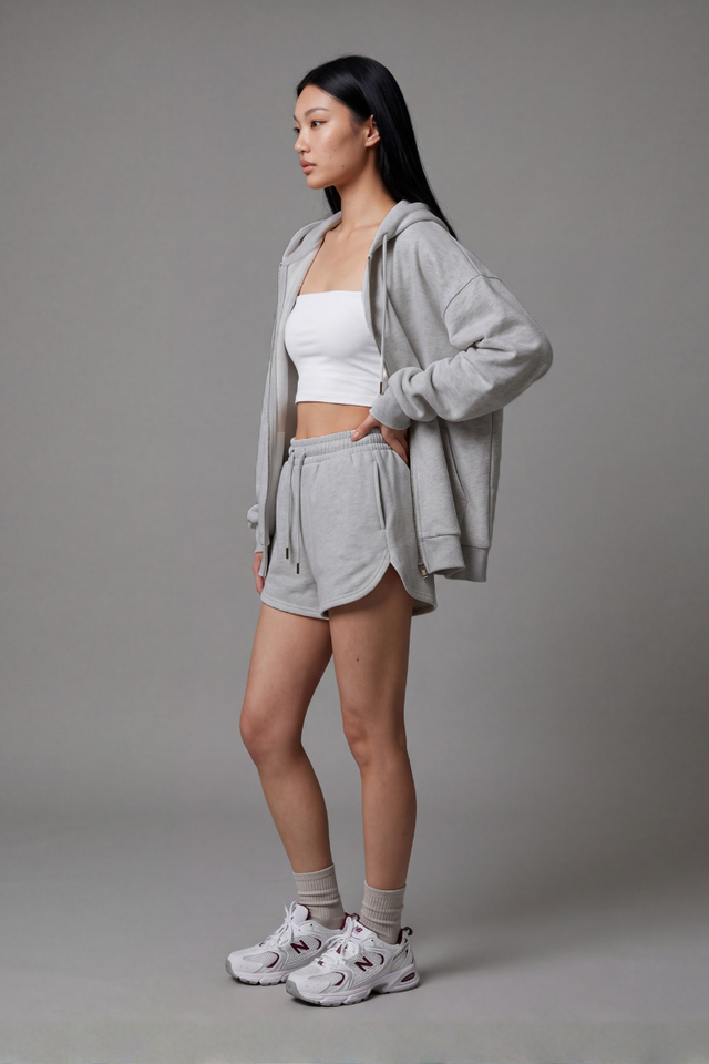 ROMI RUNNER SHORTS (DARK HEATHER GREY)