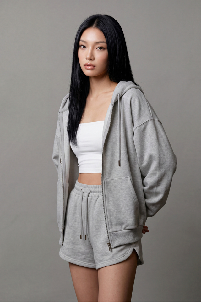 ROMI RUNNER SHORTS (DARK HEATHER GREY)