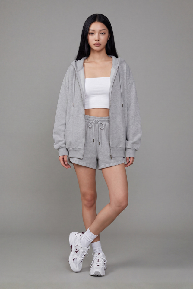 ROMI RUNNER SHORTS (DARK HEATHER GREY)