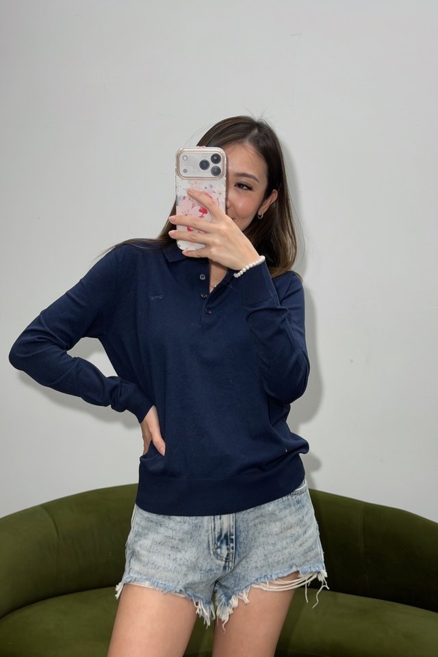 PARRY POLO LONG SLEEVE SHIRT (NAVY)