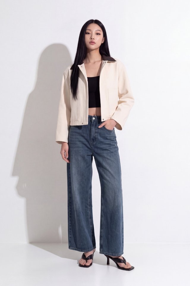 CIU CIU CONTRAST COLLAR JACKET (CREAM)
