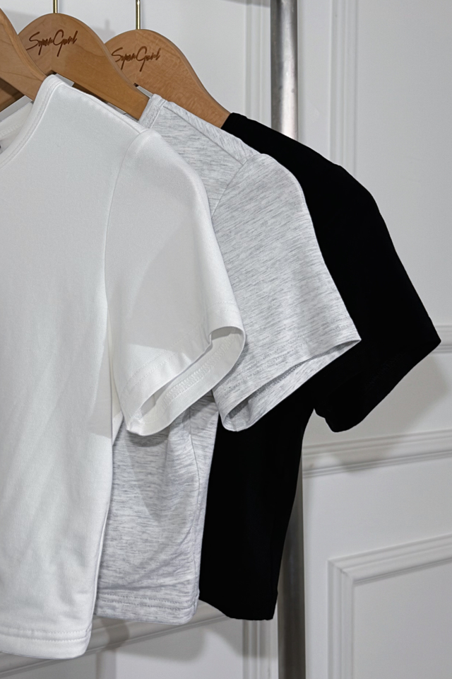BINA BABY TEE (LIGHT HEATHER GREY)