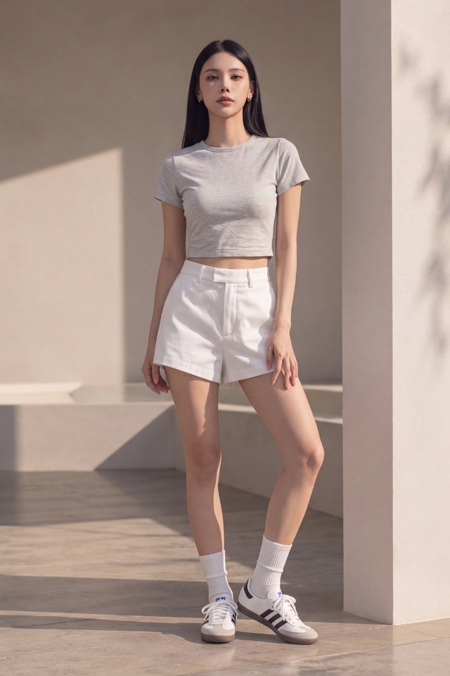 OLIVIA OVERLAP SHORTS (WHITE)