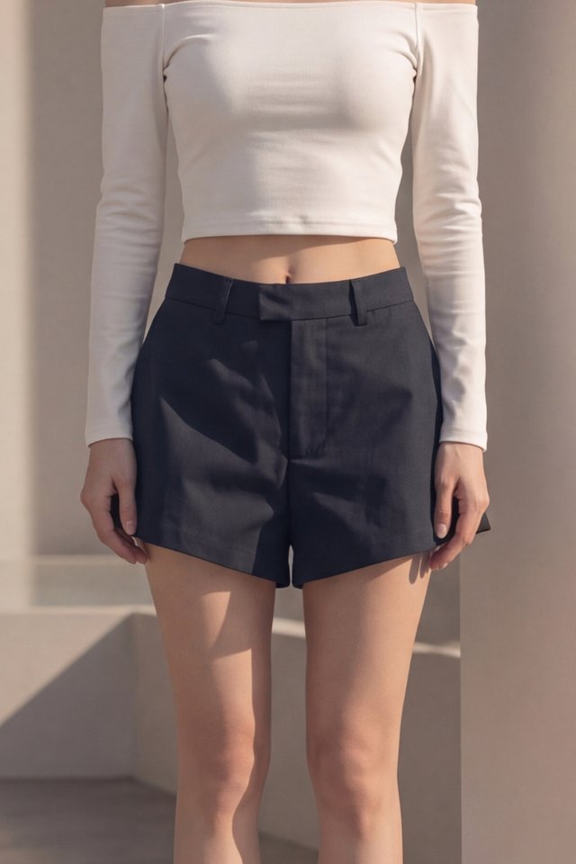 OLIVIA OVERLAP SHORTS (NAVY)