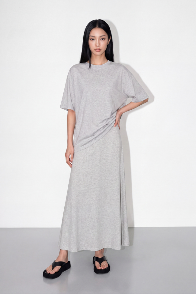 OLSEN OVERSIZED T-SHIRT (LIGHT HEATHER GREY)