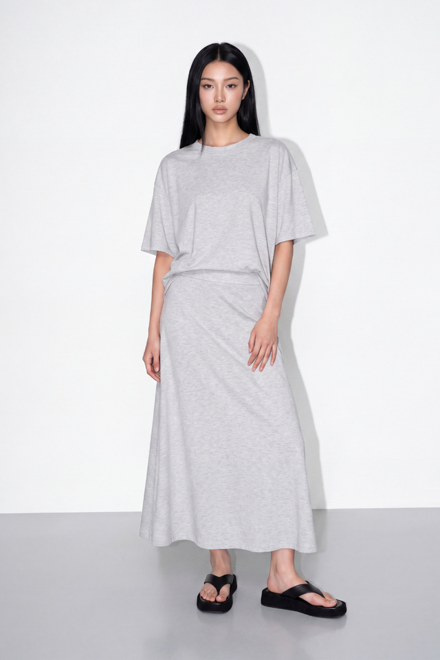 OLSEN OVERSIZED T-SHIRT (LIGHT HEATHER GREY)