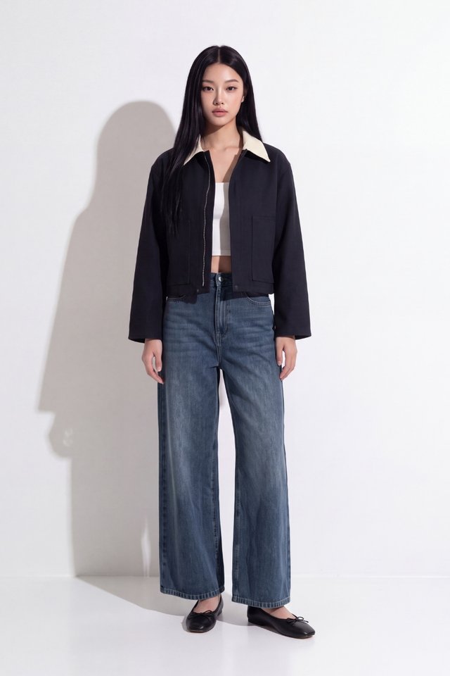 CIU CIU CONTRAST COLLAR JACKET (BLACK)