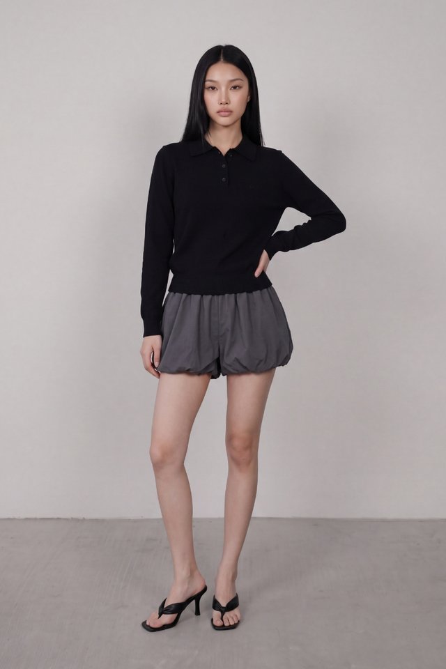 PARRY POLO LONG SLEEVE SHIRT (BLACK)