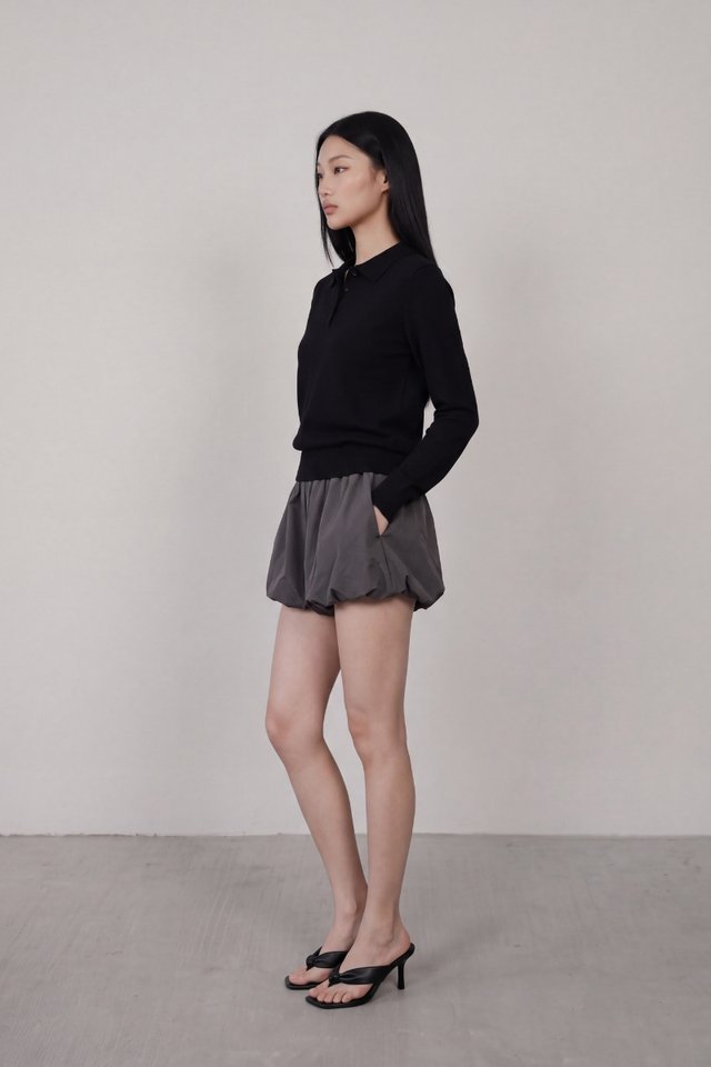 PARRY POLO LONG SLEEVE SHIRT (BLACK)