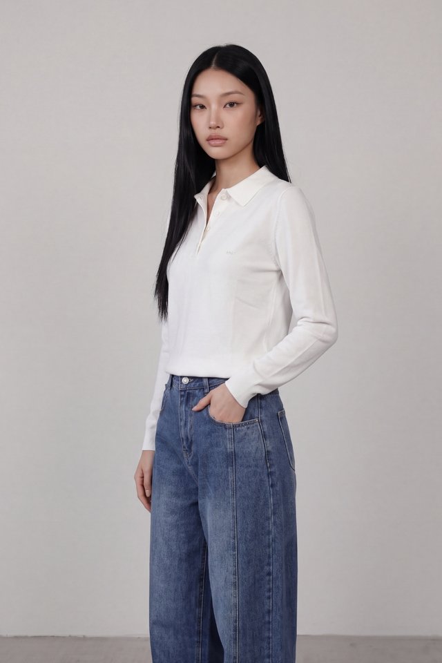 PARRY POLO LONG SLEEVE SHIRT (WHITE)